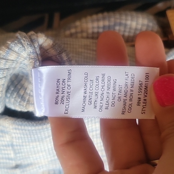 Altar'd State Small Blue, Tan, and White Space Dyed Wide Leg Pants NWT - Picture 6 of 6